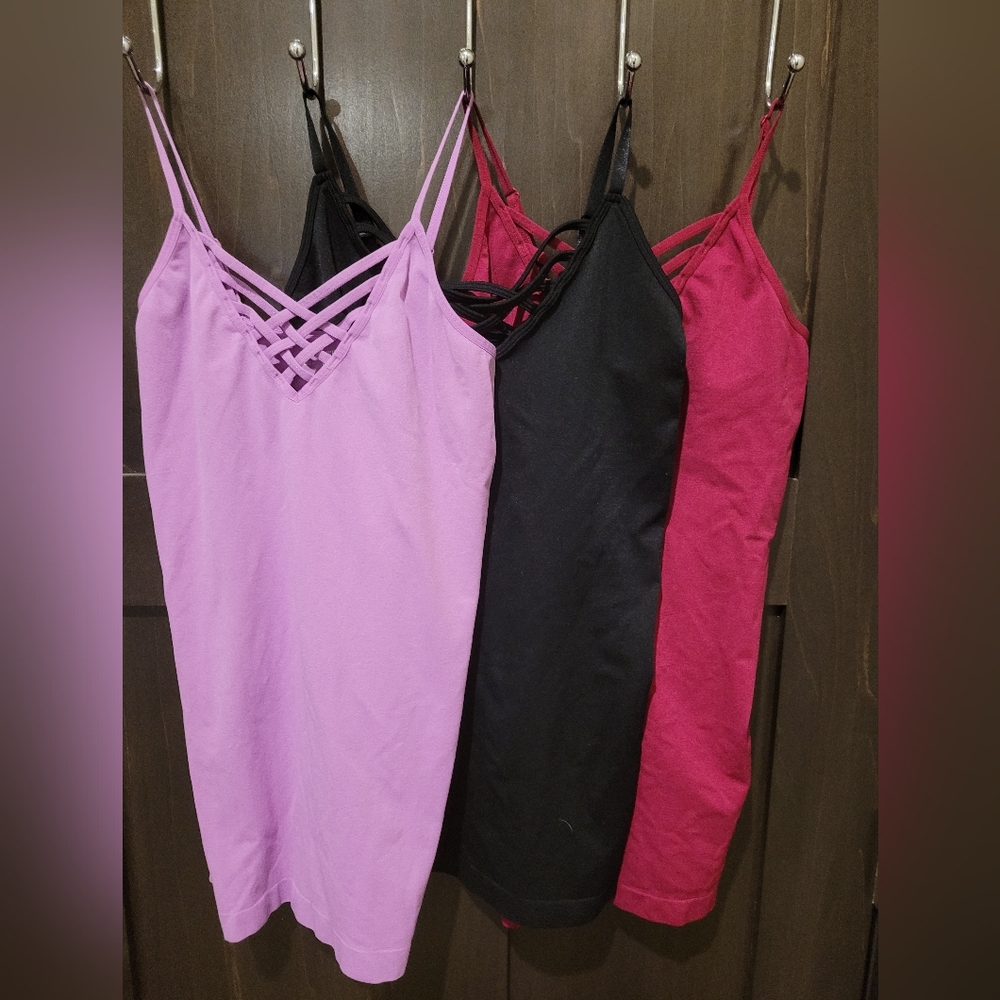 Women's Strappy Camisoles Set of 3 Size Small/Medium
